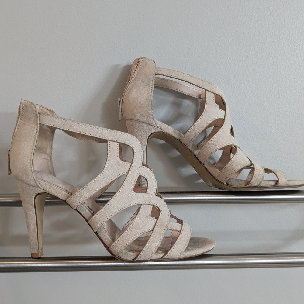 Kelly & Katie Cream Strappy Heels